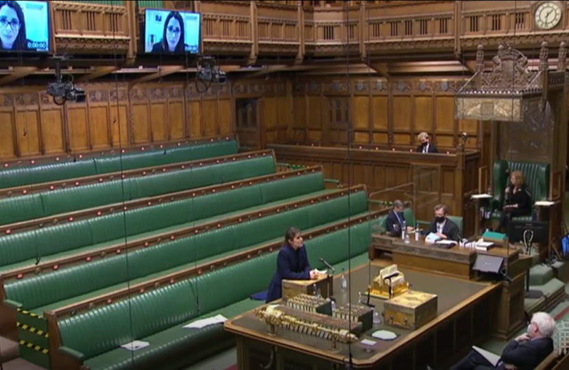 Fay Jones MP addresses the House of Commons Chamber via video link