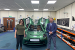 Fay Jones MP and the Secretary of State for Wales with a Riversimple hydrogen car