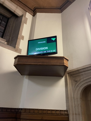 Parliament Live TV signalling Privileges Committee vote
